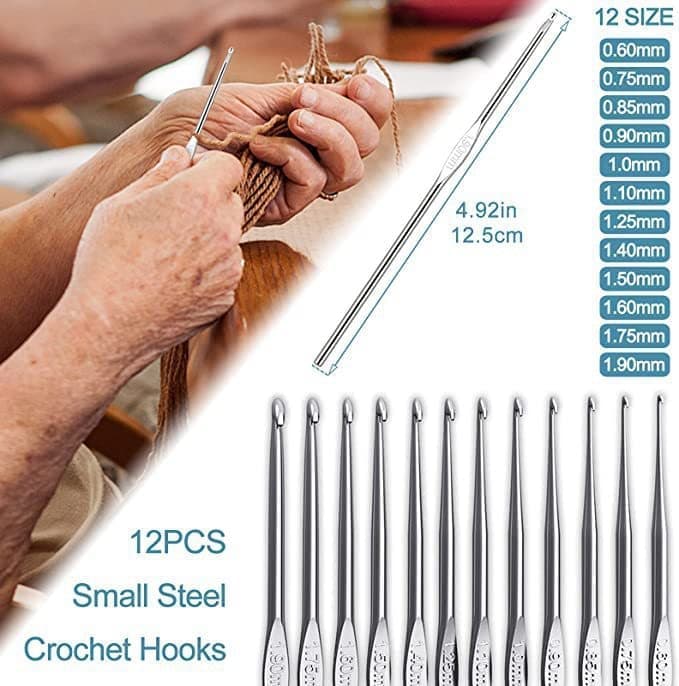 58-piece crochet hook set with yarn and bag for beginners, 10 sizes, Pink