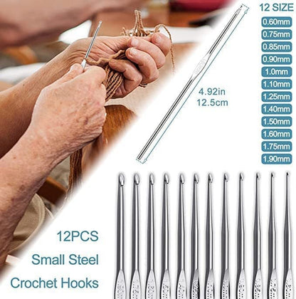 58-piece crochet hook set with yarn and bag for beginners, 10 sizes, Pink