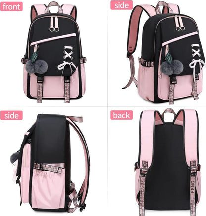 Children Backpack for School, Waterproof Durable Large Capacity Backpack for Kids Teens, Comfortable to Carry, Pink