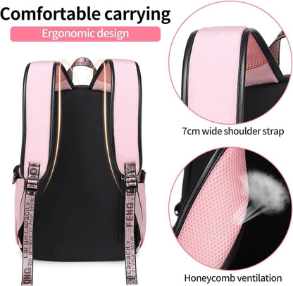 Children Backpack for School, Waterproof Durable Large Capacity Backpack for Kids Teens, Comfortable to Carry, Pink