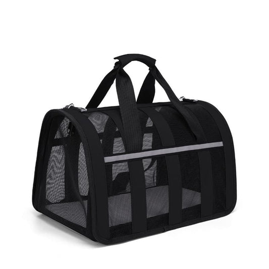 1 Pack Foldable Pet Carrier Bag for Cats and Dogs, Soft Breathable Travel Bag, Black, L