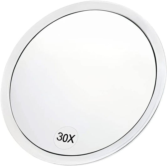20X/30X Magnification Makeup Mirror with Tweezers, White, 30X.