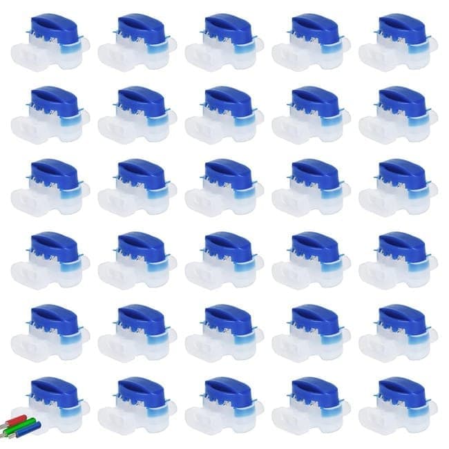 30 Pack Gel-filled Cable Connectors for Robotic Lawn Mower, Waterproof ABS with Resin for Garden Electrical Wire Repair, 30pcs