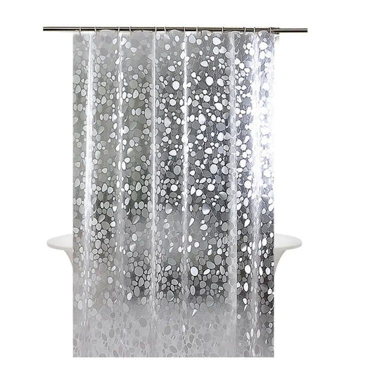 1.8m Waterproof Shower Curtain Lining Pebble Pattern Transparent Odorless for Bathroom, 180x200cm