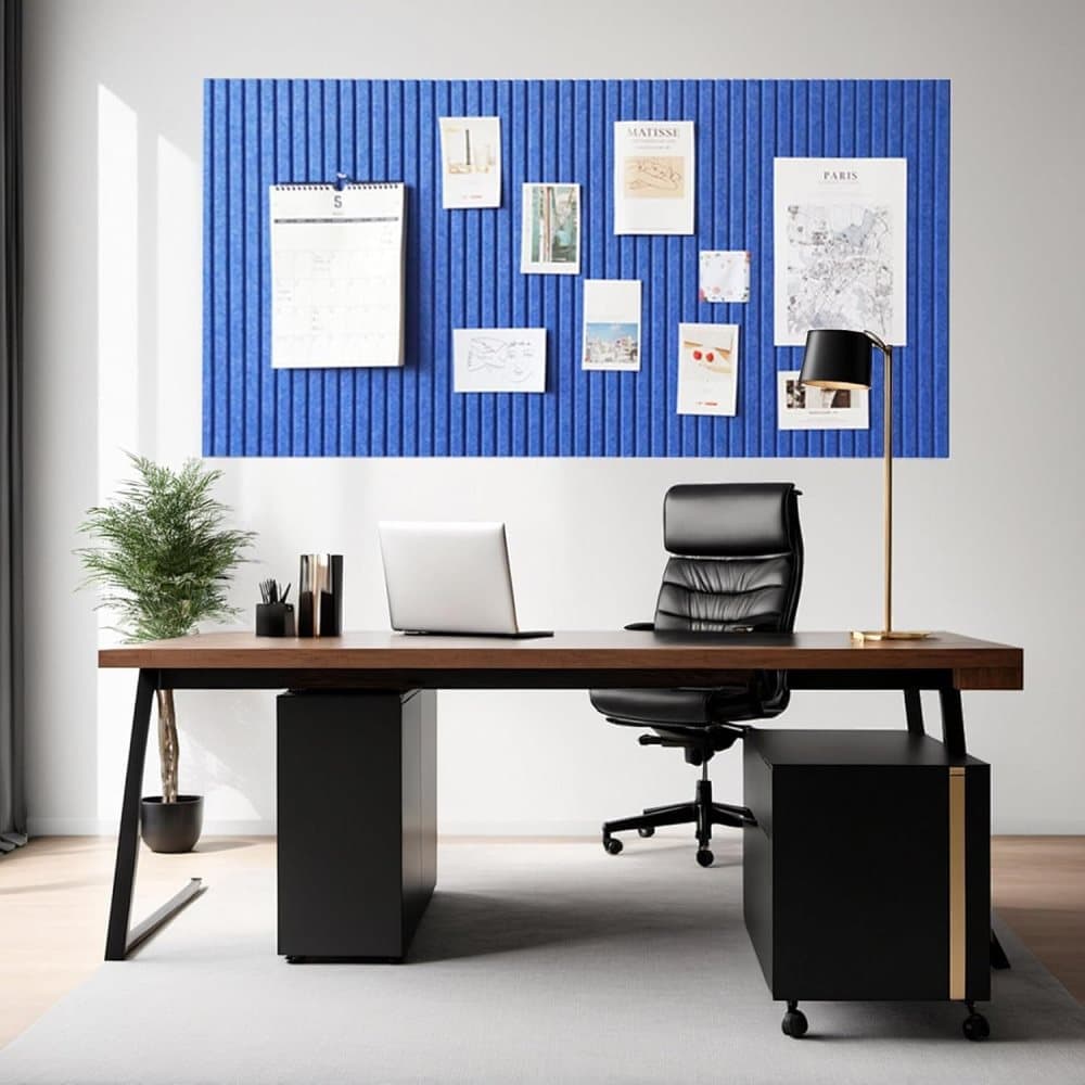 30x30cm Self-adhesive Cork Bulletin Board for Photos and Messages, Dark Blue, for Home and Office