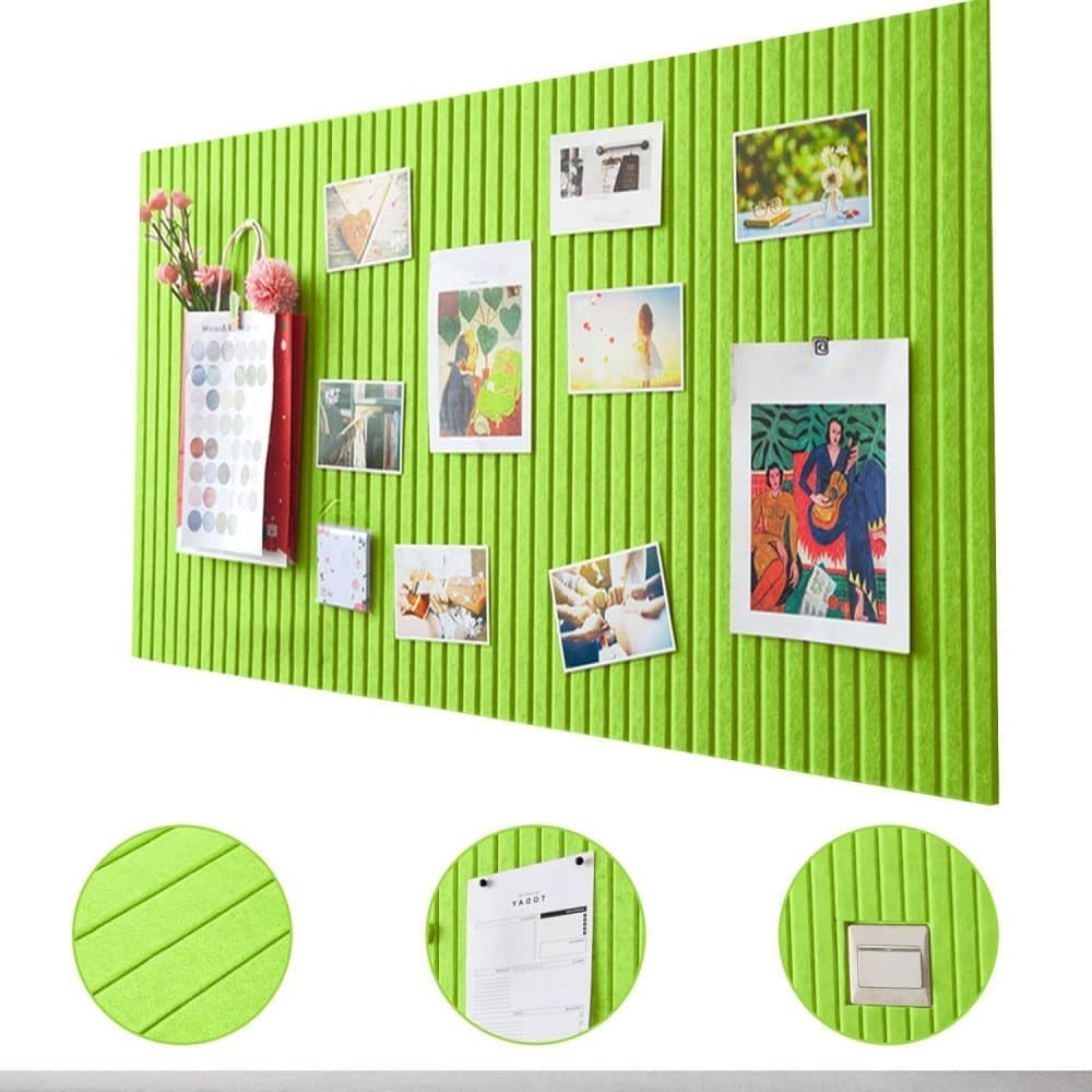 30x30cm Self-Adhesive Photo Board, Decorative Cork and Wall Panel for Photos and Messages, Green, for Home and Office