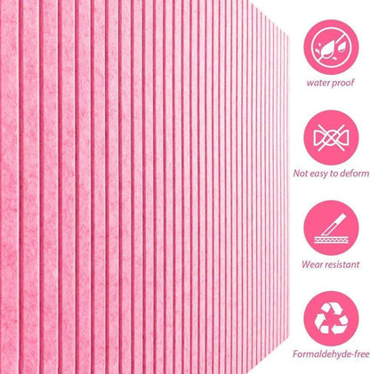 30x45cm Self-Adhesive Photo Board, Decorative Cork and Wall Panel Bulletin Board with Acoustic Panels for Photos and Messages, Pink, for Home and Office