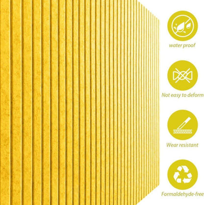 30x45cm Self-Adhesive Photo Board, Decorative Cork and Wall Panel Bulletin Board with Acoustic Panels for Photos and Messages, for Home and Office, Yellow