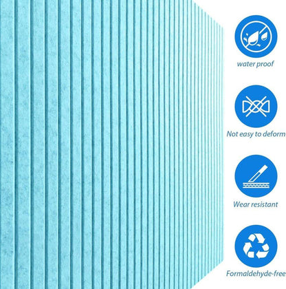 40x60cm Self-Adhesive Photo Board, Decorative Cork and Wall Panel Bulletin Board with Acoustic Panels for Photos and Messages, Blue, for Home and Office