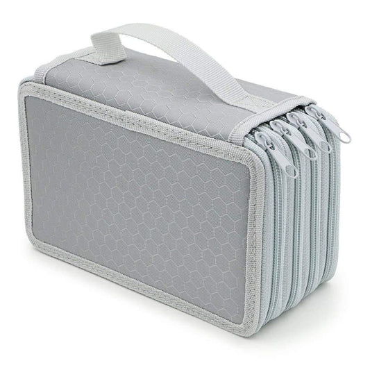 72 Holes Pen Case with Compartments, Large Capacity Lightweight Durable, Gray, Compatible with Students and Office Use