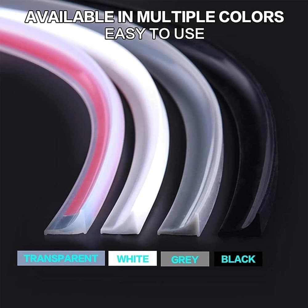 Self-Adhesive Shower Strip Water Barrier, 3 m, White, 5 Colors, Multiple Lengths