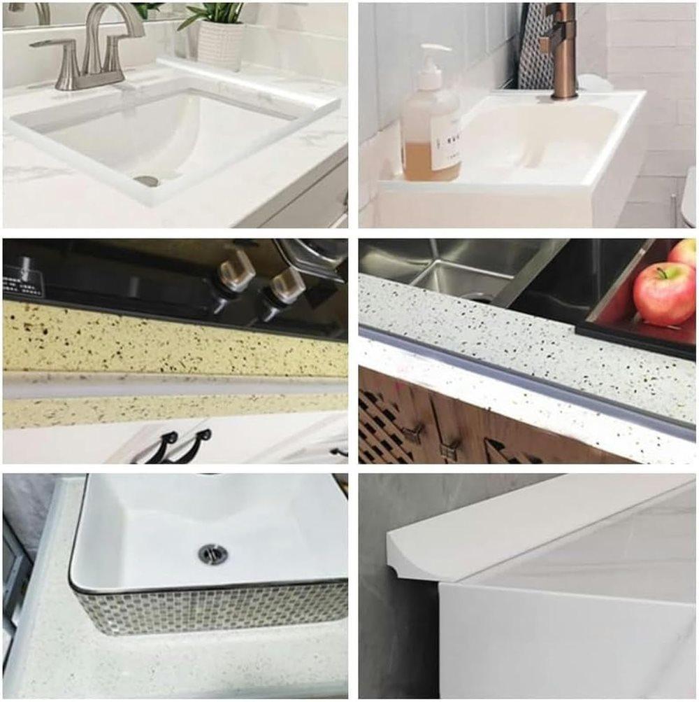 Self-Adhesive Shower Strip Water Barrier, 3 m, White, 5 Colors, Multiple Lengths