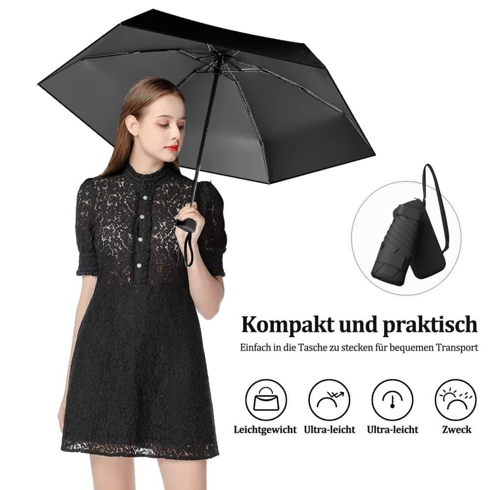 UV-Protective Folding Umbrella Wind-Resistant Lightweight Waterproof for Travel Beach and Everyday Use, Pink