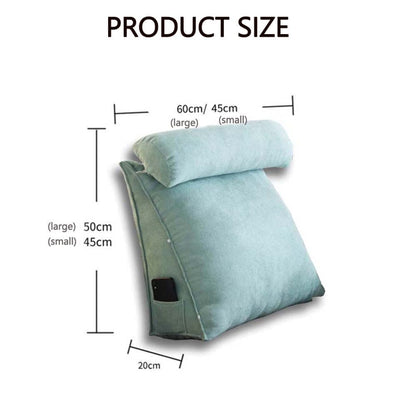 Adjustable Lumbar Support Cushion with Headrest for Office Chair, 45 x 45 x 20cm, Brown.