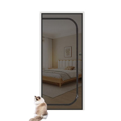 Reinforced cat door protection with durable breathable insect-repellent mesh scratch-resistant and pet-safe, 90x200cm, Black