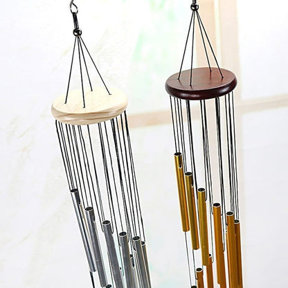 Metal Wind Chime 12 Pipe Outdoor Decor Loud Musical, Gold