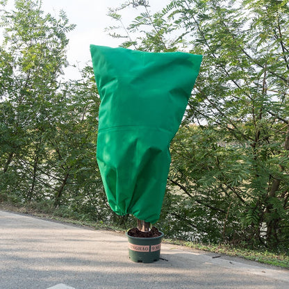 3-Pack Winter Plant Protection Frost Cover with Drawstring, Reusable Durable for Outdoor Plants Fruit Trees Potted Plants, 60x80cm, Green