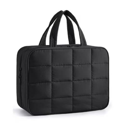 1 Piece Hanging Travel Makeup Bag with Jewelry Compartment for Women, 28Ã12Ã20 cm, Black.