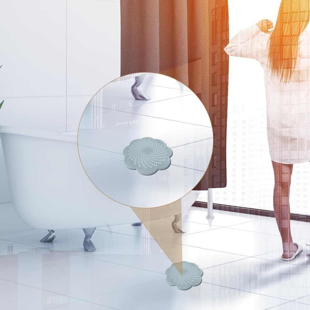 5-Pack Silicone Hair Trap Filter for Drain & Sink, Collects Debris and Food Residue, Compatible with Bathtub and Shower