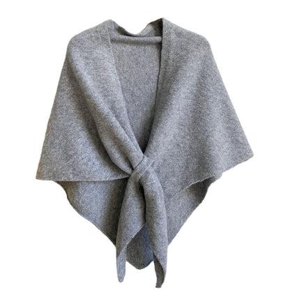 Women's Faux Cashmere Shawl Scarf Warm Extra-Long Triangular Wrap, 180 x 70 cm, Light Gray, Ideal for Party Wedding Evening Outfits