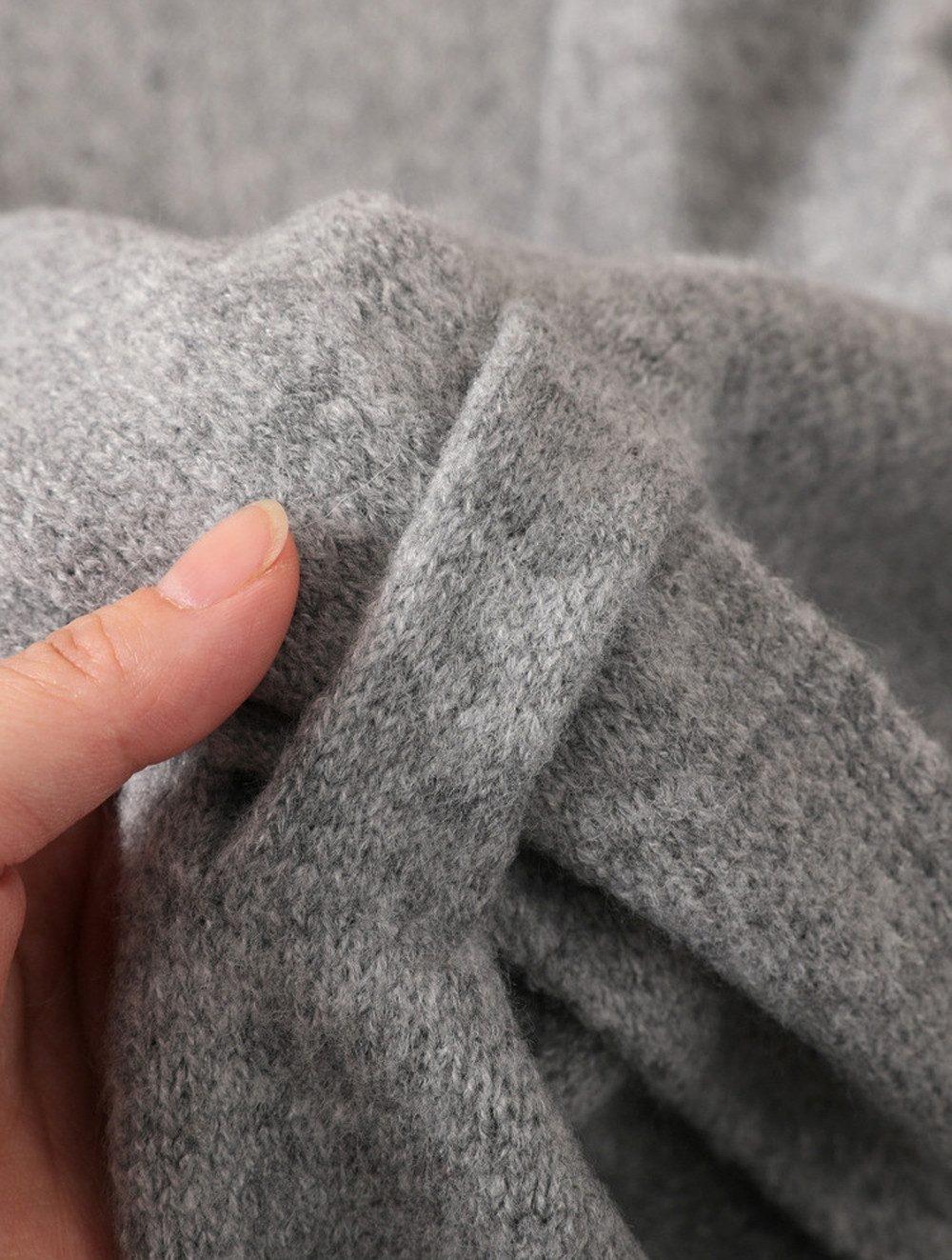 Women's Faux Cashmere Shawl Scarf Warm Extra-Long Triangular Wrap, 180 x 70 cm, Light Gray, Ideal for Party Wedding Evening Outfits