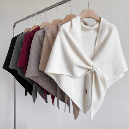 Women's Faux Cashmere Shawl Scarf Warm Extra-Long Triangular Wrap, 180 x 70 cm, Light Gray, Ideal for Party Wedding Evening Outfits