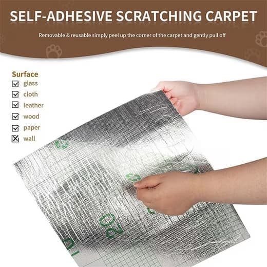 40cm x 200cm Self-Adhesive Cat Scratching Board Wall Protector for Sofa and Corners, Dark Blue DIY Cat Scratching Mat
