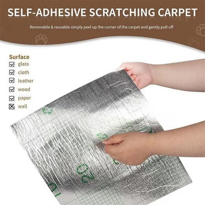 40cm x 200cm Self-Adhesive Cat Scratching Board Wall Protector for Sofa and Corners, Dark Blue DIY Cat Scratching Mat
