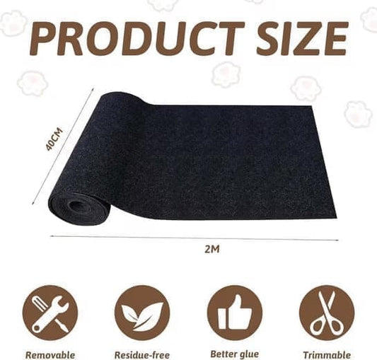 1 Pack Self-Adhesive Cat Scratching Board Wall Protector for Cats, DIY Corner Mat, 40cm x 200cm, Black