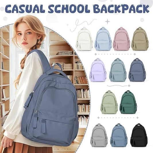 14-inch Laptop Backpack Waterproof Lightweight Daypack for School University, Dark Blue, Compatible with Girls Boys