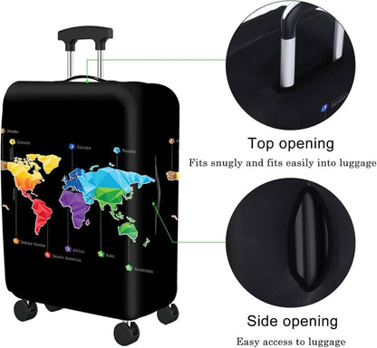 Black Elastic Suitcase Cover for Travel Luggage, Scratch Resistant, M (22-24 inch)