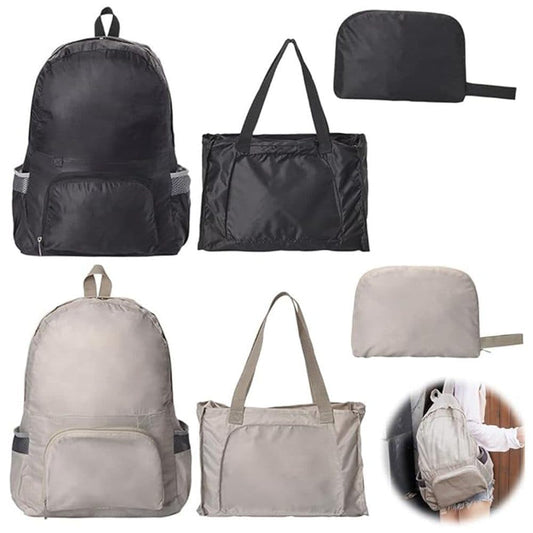 2-Pack Foldable Waterpack Backpack for Camping Hiking Travel, Black, Unisex Outdoor Daily Backpack