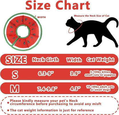 1 Protective Collar for Cats and Dogs with Velcro, Adjustable Neck Collar, Compatible with Cats, M, Red