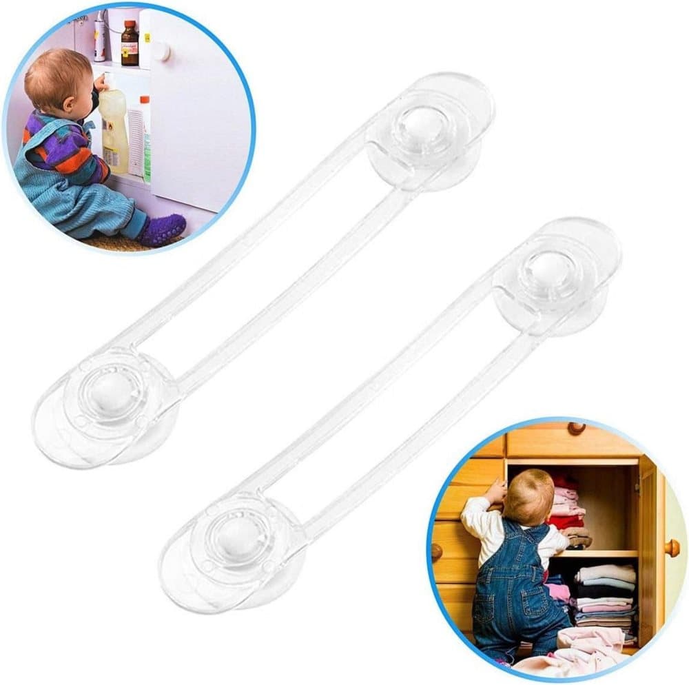 8-Pack Child Safety Cabinet Latch Drawer Lock with Lock Protector, 11cm, Compatible with Most Cabinets