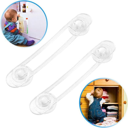8-Pack Child Safety Cabinet Latch Drawer Lock with Lock Protector, 11cm, Compatible with Most Cabinets