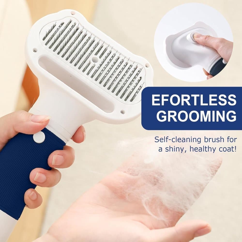 Pet Hair Dryer 3-in-1 with Brush for Dogs and Cats, Portable Quiet, 3 Heat Settings Overheat Protection, Pink