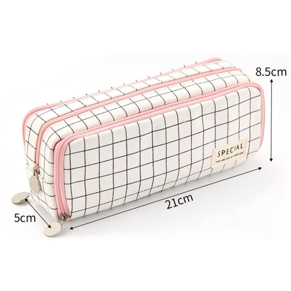 3 Compartments Large Pencil Case, High Capacity Multifunctional Organizer, Dark Blue