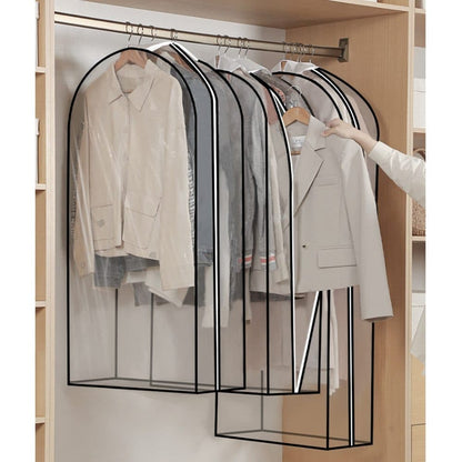 3-pack Transparent Dustproof Garment Storage Bag with Zipper for Wardrobe, PEVA Material, 60 x 25 x 153cm
