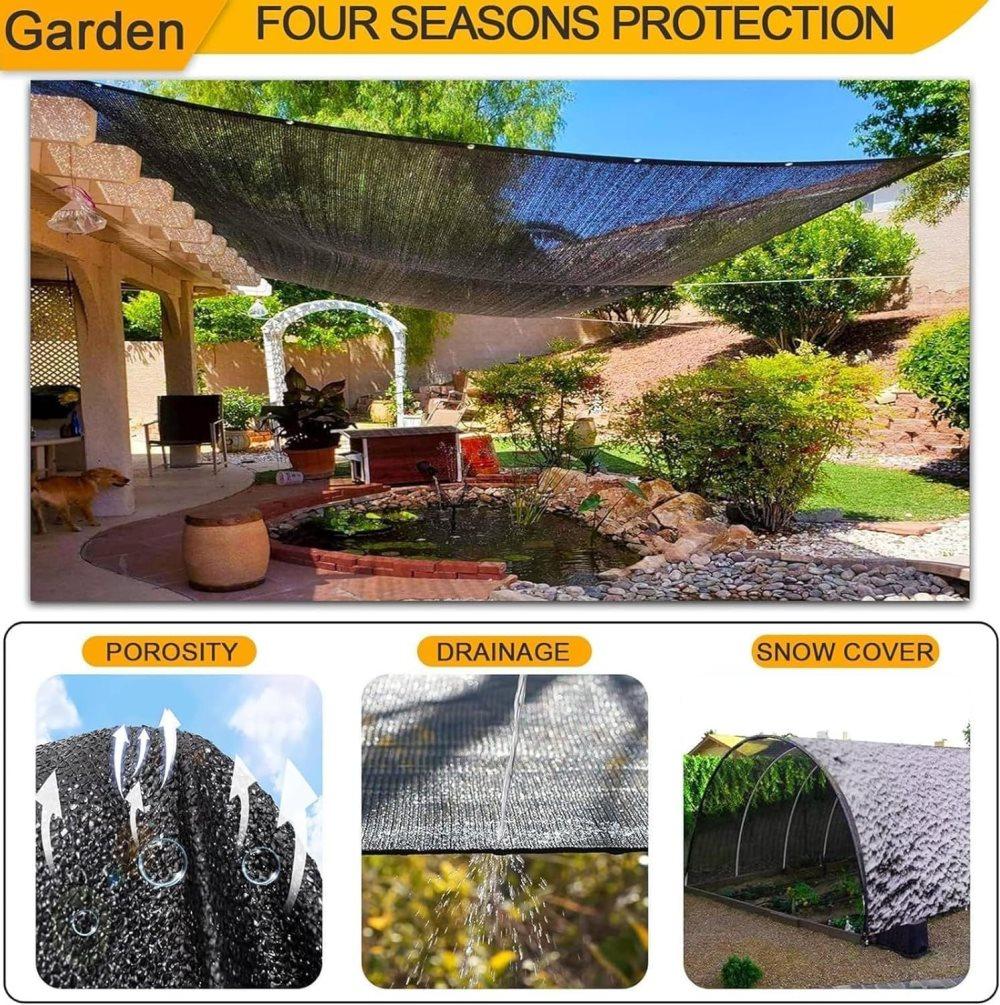 4×5 m HDPE Sun Protection Net, Thick Dense UV Protection Fabric for Garden Greenhouse and Patio Heat Insulation
