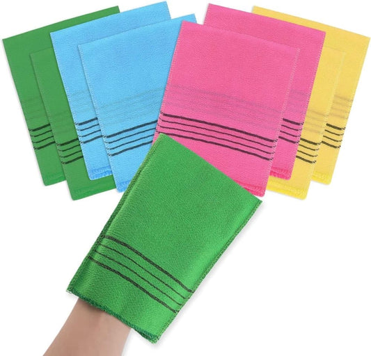 12 pcs Exfoliating Washcloth Scrub Glove Towel for Dead Skin Removal, one size.