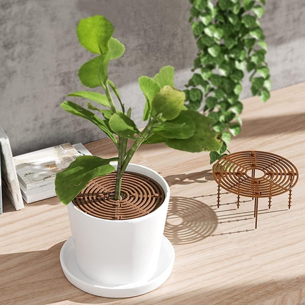 2-Pack Waterproof Cuttable Pot Covers for Indoor and Outdoor Gardens, Prevents Pets from Digging, Black, L