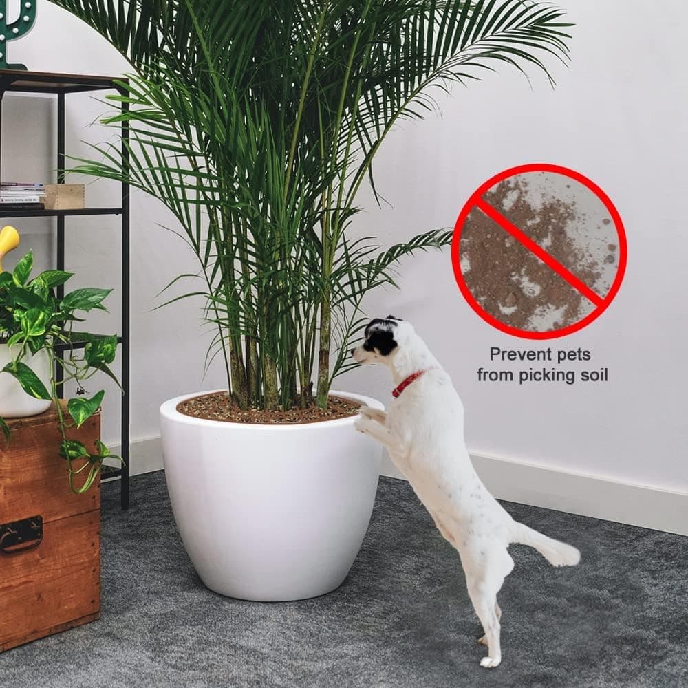 2-Pack Waterproof Cuttable Pot Covers for Indoor and Outdoor Gardens, Prevents Pets from Digging, Black, L