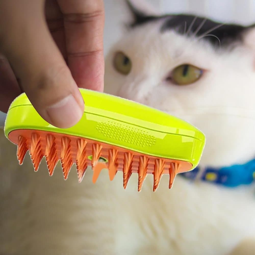 Pet Brush for Cats and Dogs, Yellow, Compatible with All Pets