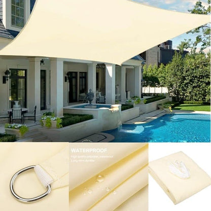3m x 3m Waterproof UV-Protective Sun Sail for Garden Terrace Pool and Camping, 3X4M, Beige
