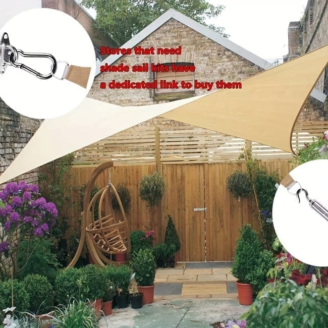 3m x 3m Waterproof UV-Protective Sun Sail for Garden Terrace Pool and Camping, 3X4M, Beige