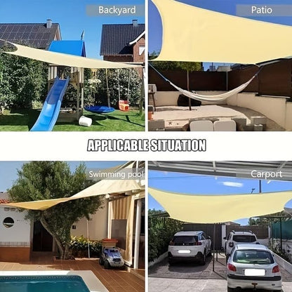 3m x 3m Waterproof UV-Protective Sun Sail for Garden Terrace Pool and Camping, 3X4M, Beige