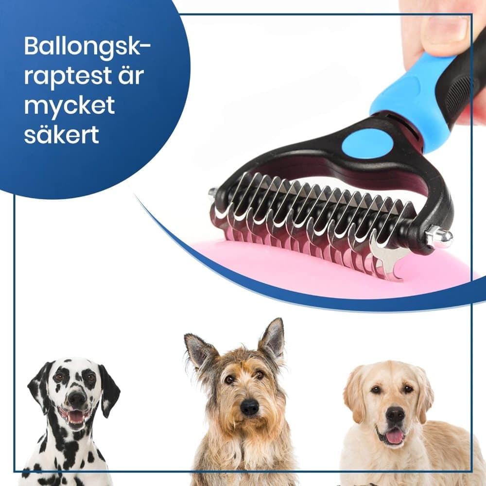 Dog Cat Undercoat Grooming Comb with Stainless Steel Blade, Blue