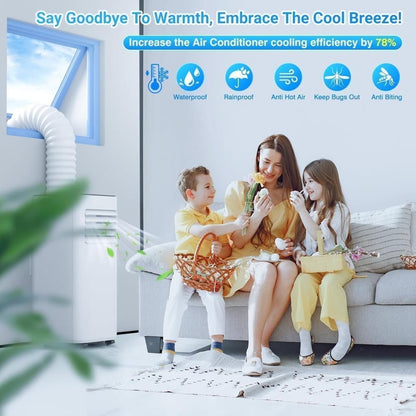 Window Seal for Portable AC, 500 x 38cm, Sealing Cloth with Zipper and Tape, Compatible with All Mobile Air Conditioners