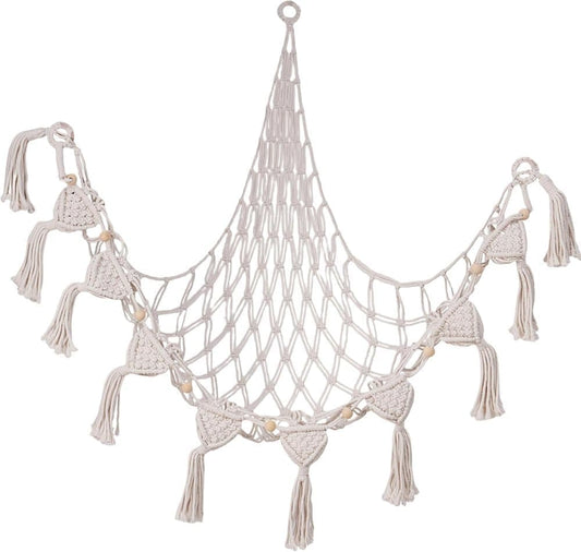 1 Pack Toy Storage Hammock and Organizer Net for Soft Toys, White