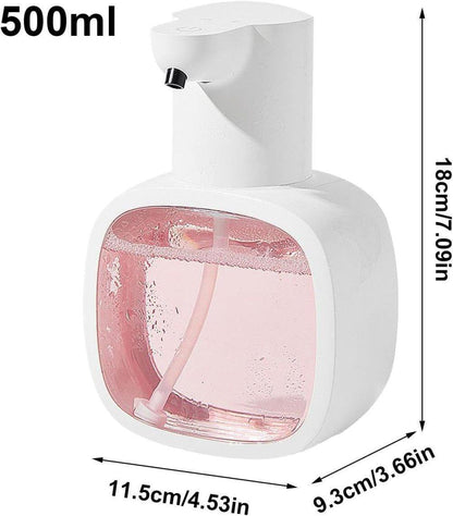 500ml Rechargeable Automatic Soap Dispenser Wall Mounted with 4 Levels, Compatible with Kitchen and Bathroom.